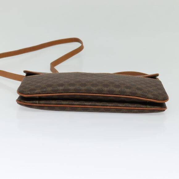 CELINE Macadam Canvas Shoulder Bag Pvc Brown Gold - Picture 9 of 13